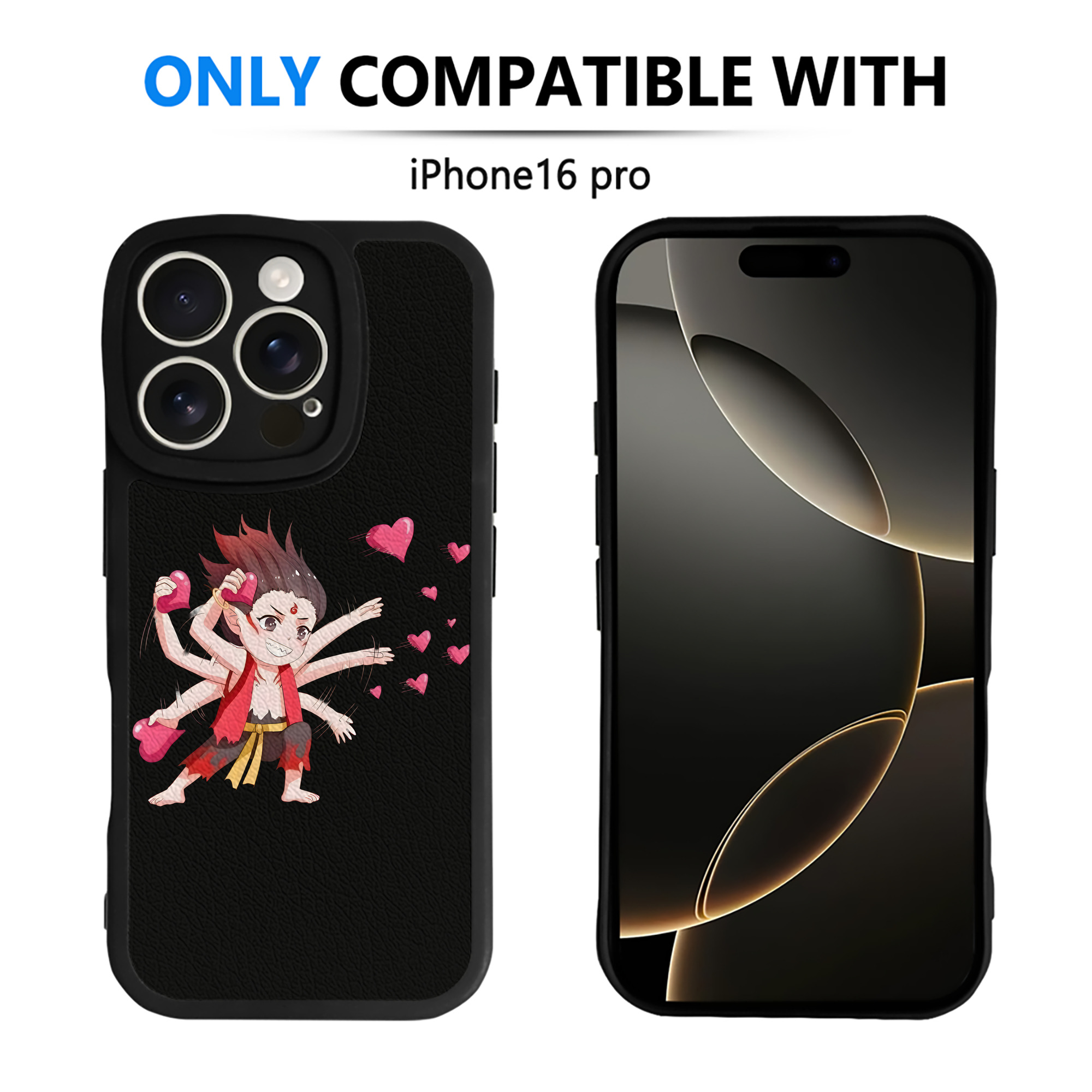 （画像用） Ne Zha 2 ナタ 魔童の大暴れ 【iPhone 16シリーズ対応】シリコンスマホケース（レザー調） 材質：シリコン